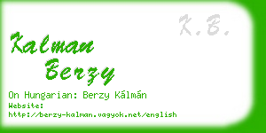 kalman berzy business card