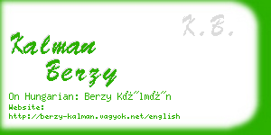 kalman berzy business card